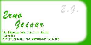 erno geiser business card